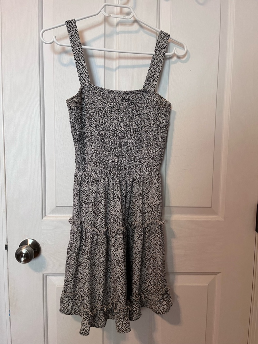 Black and White Printed Tiered Sundress